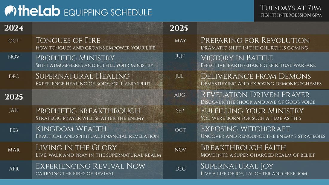 theLab Equipping Schedule