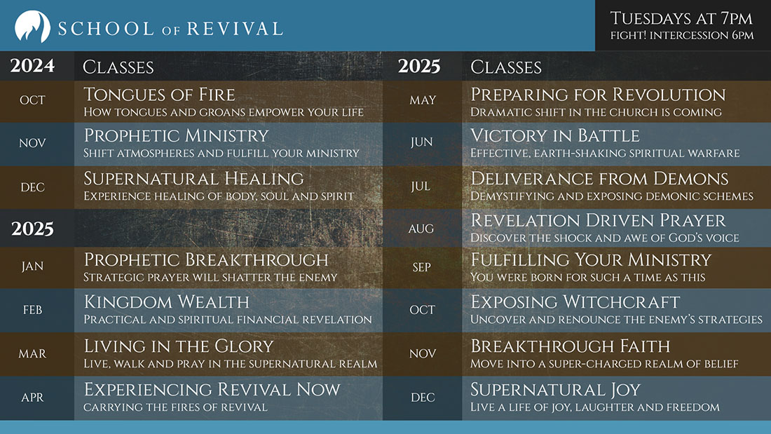 School of Revival Schedule